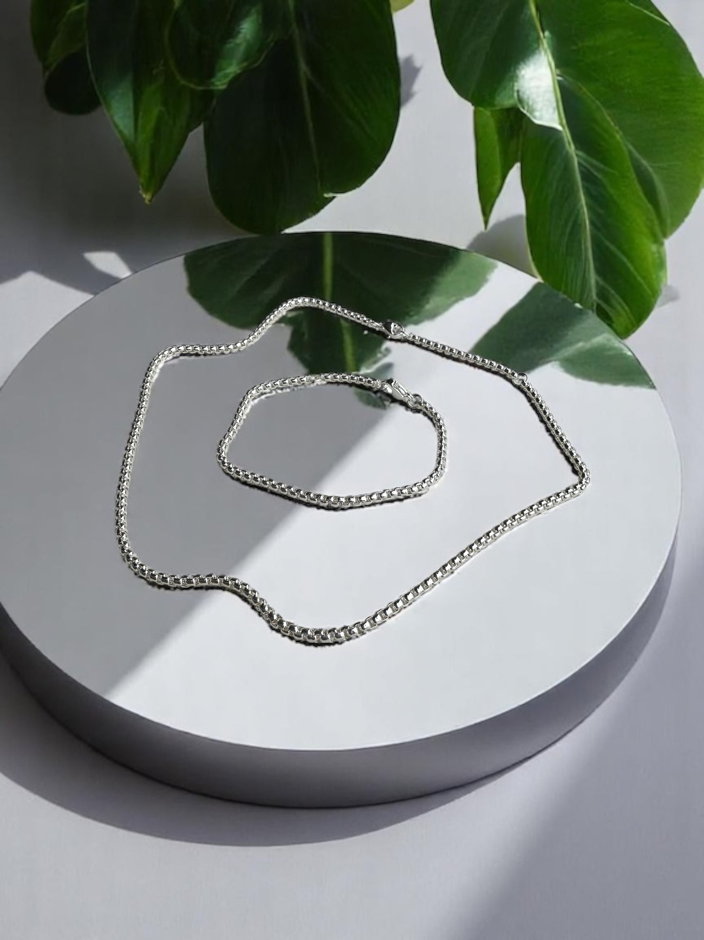 Ensemble collier et bracelet chaîne simple
