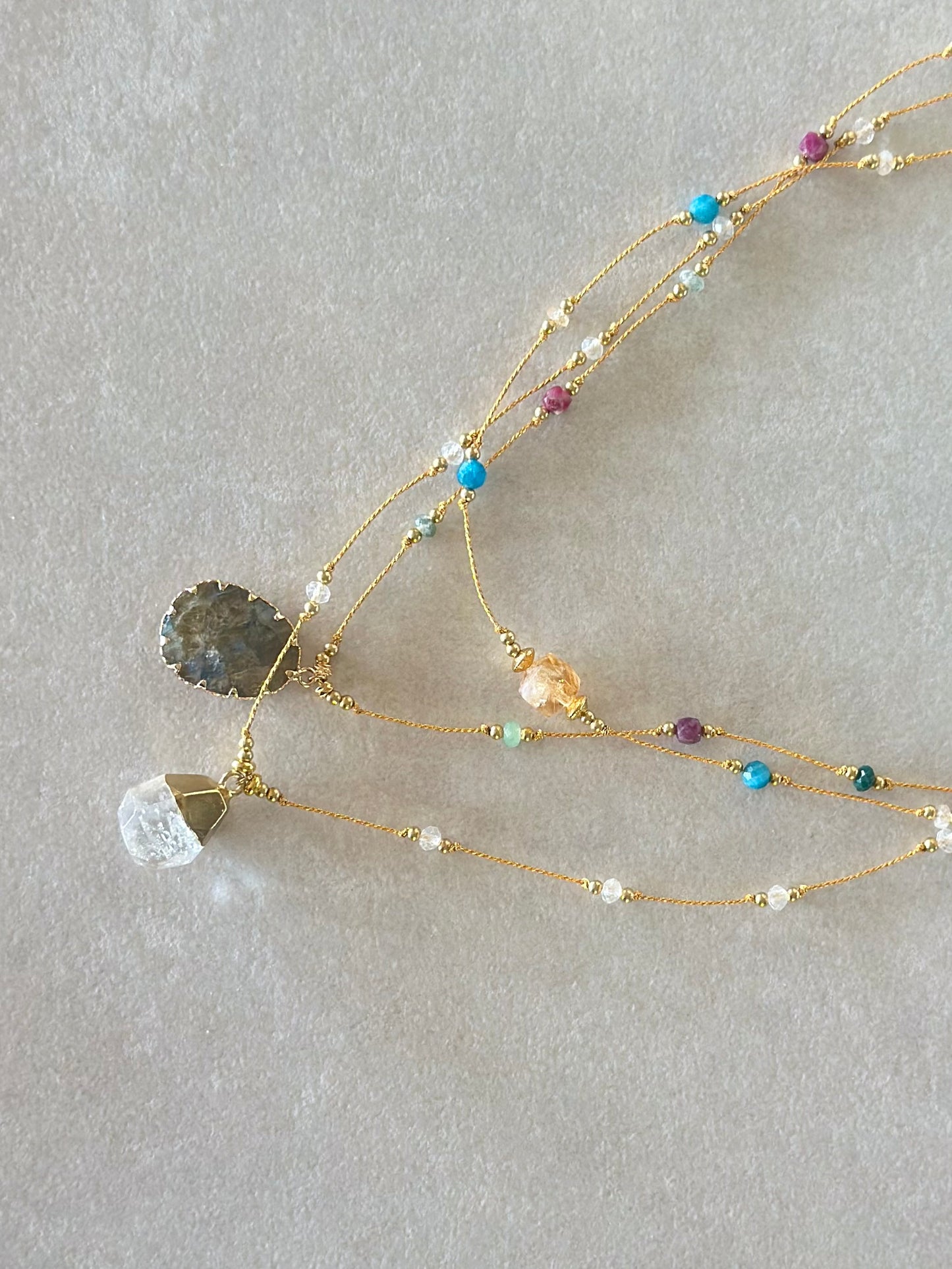 Collier Citrine & Apatite – Expression claire et élan solaire