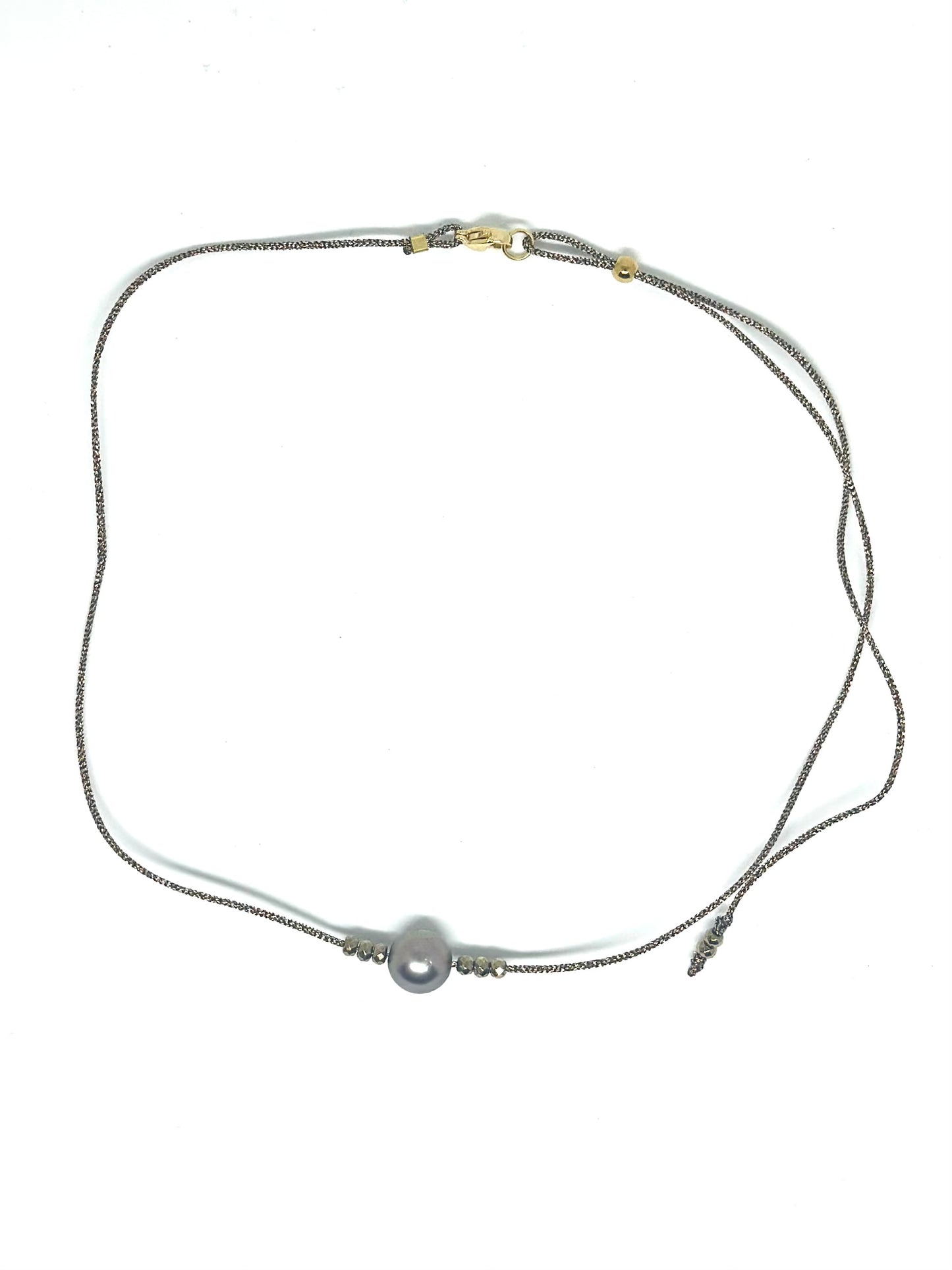 Collier perle de Tahiti & Pyrite