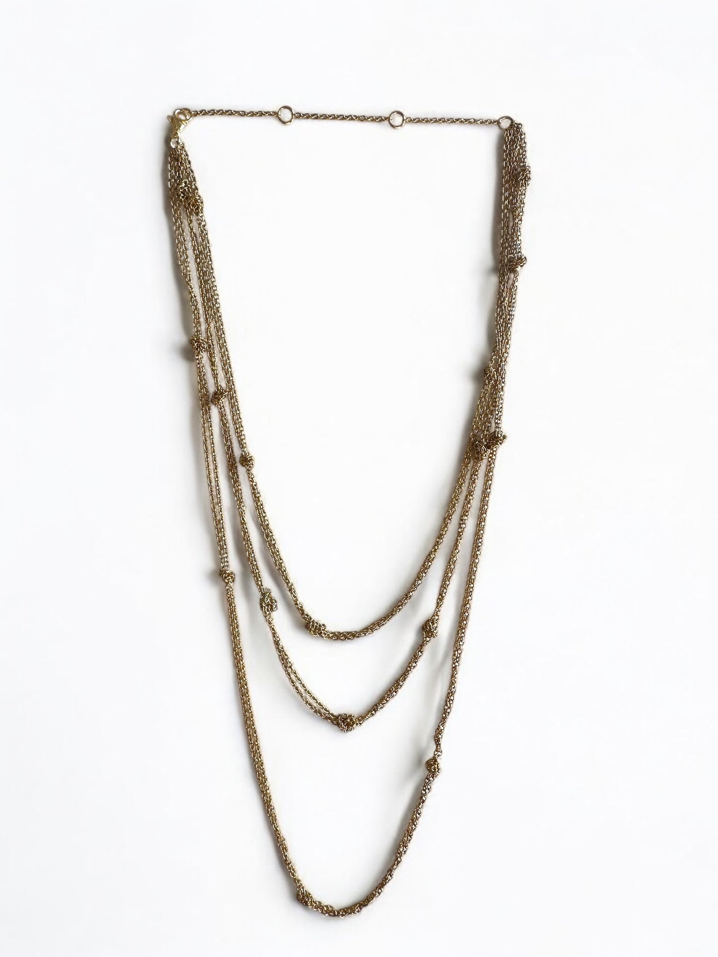 Collier 3 rangs Acier doré