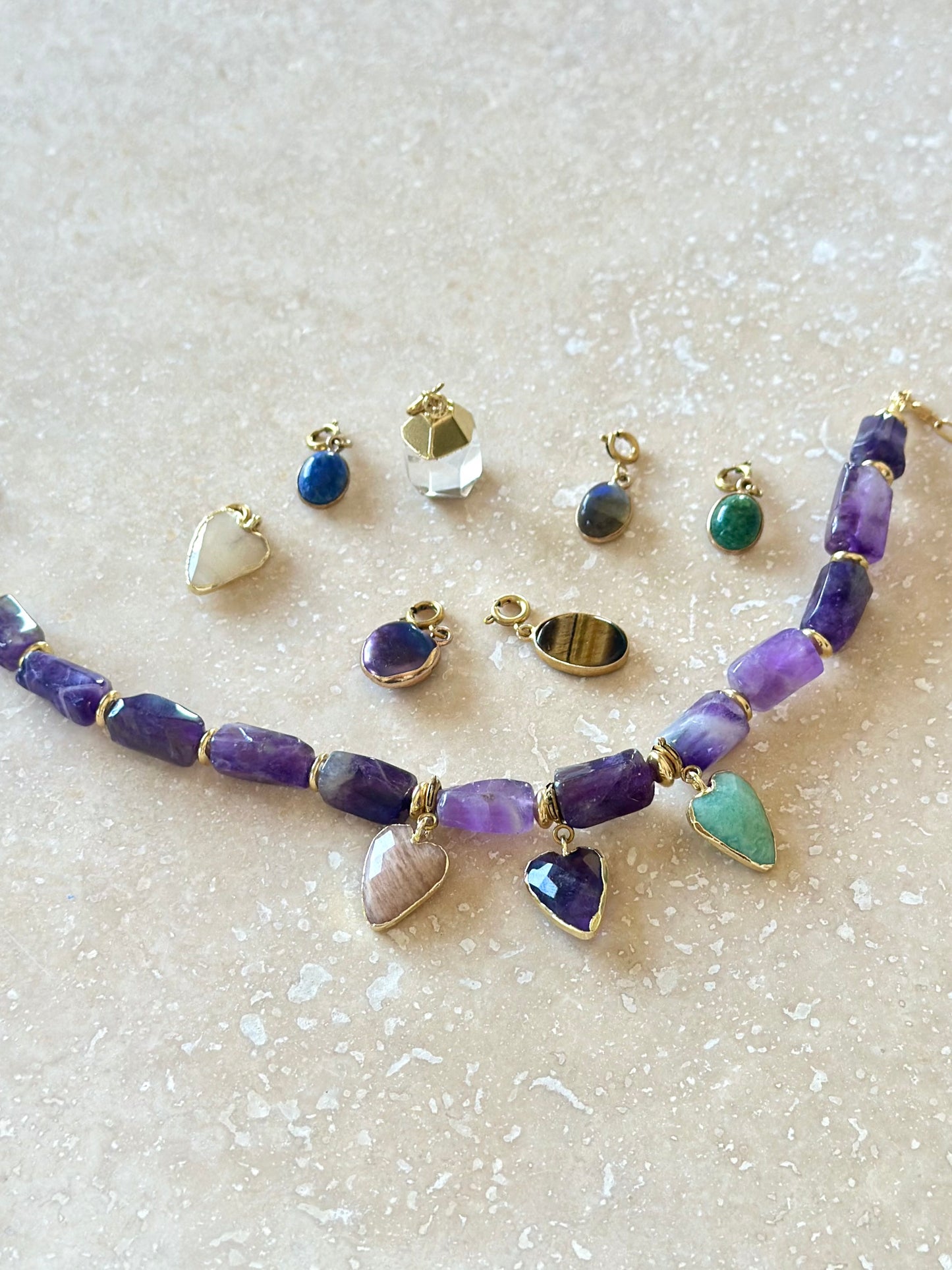 Pendentifs cœur en pierres naturelles
