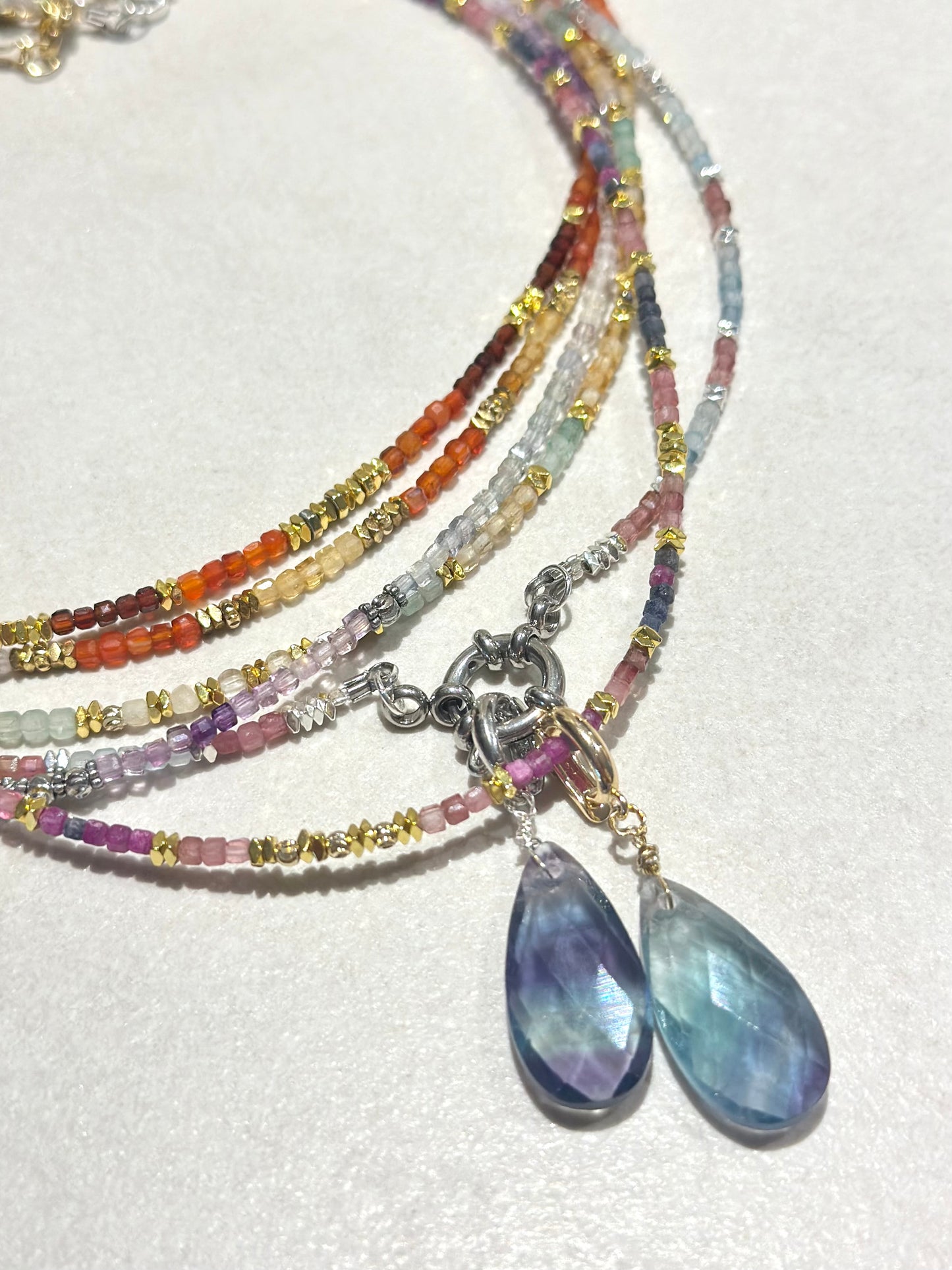 Collier Citrine & Agathe rouge