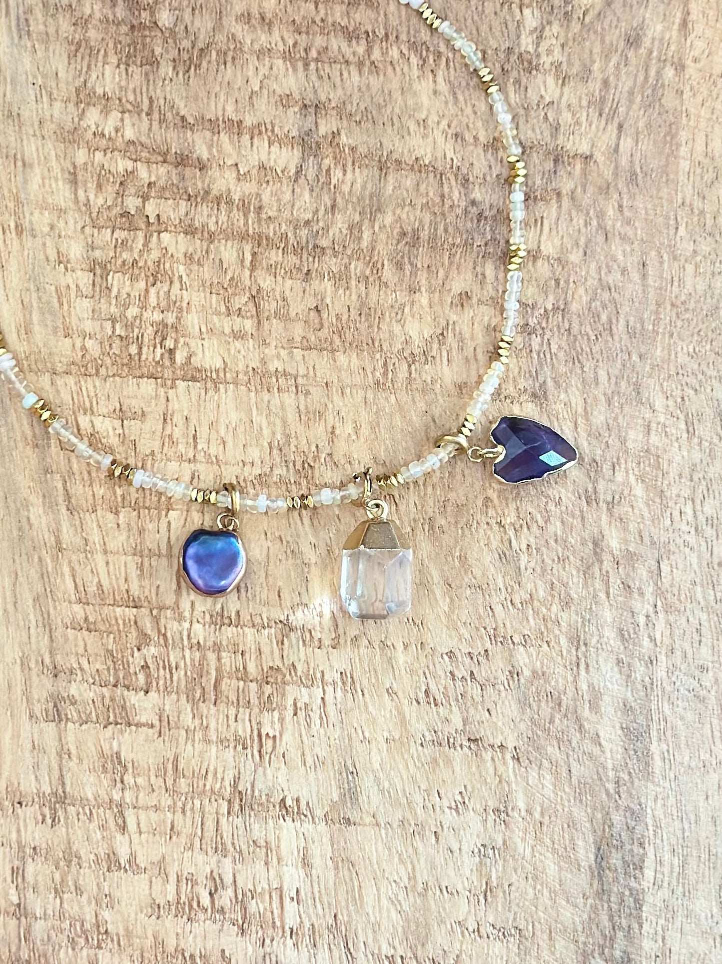 Pendentifs cœur en pierres naturelles