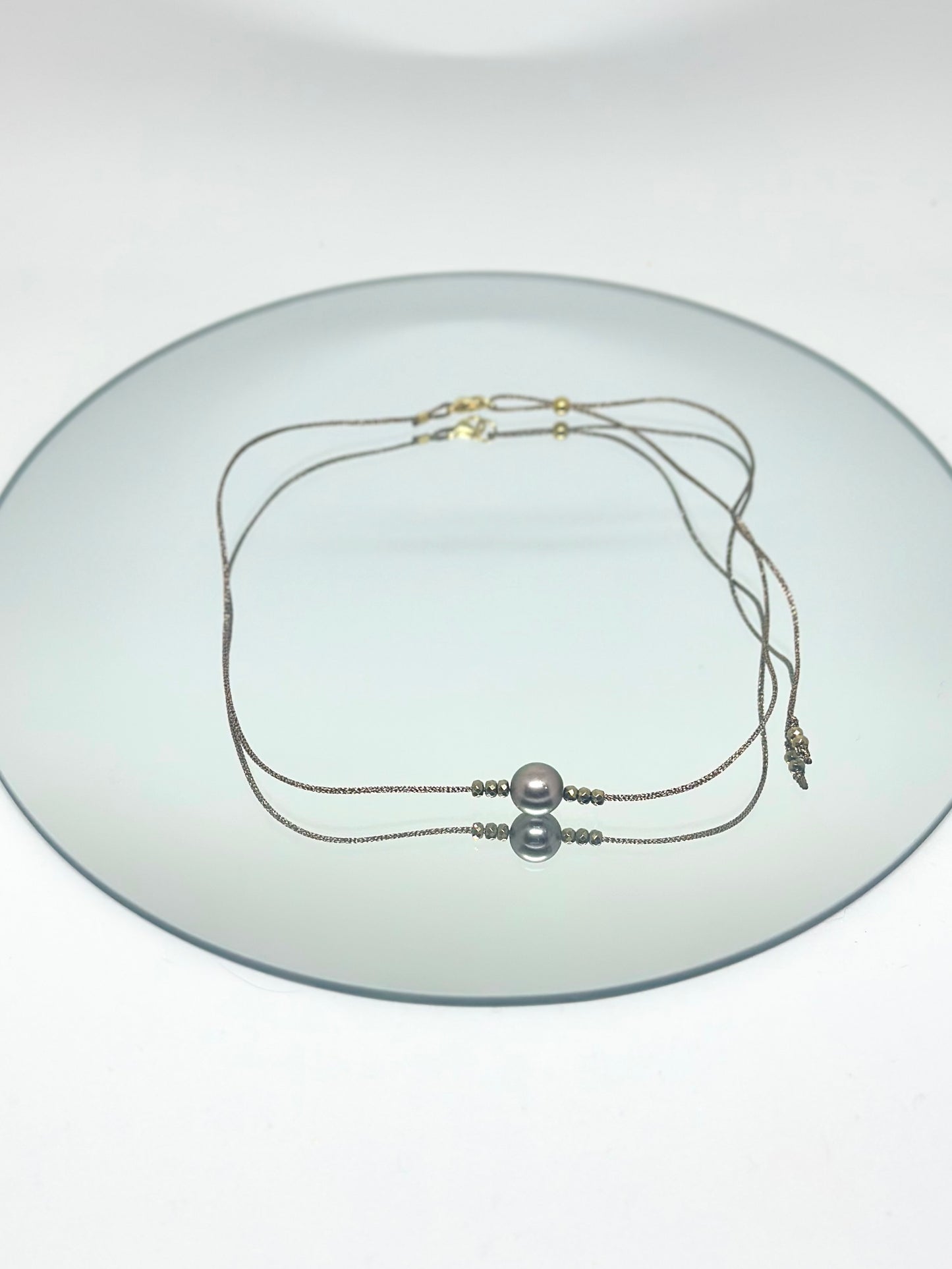 Collier perle de Tahiti & Pyrite