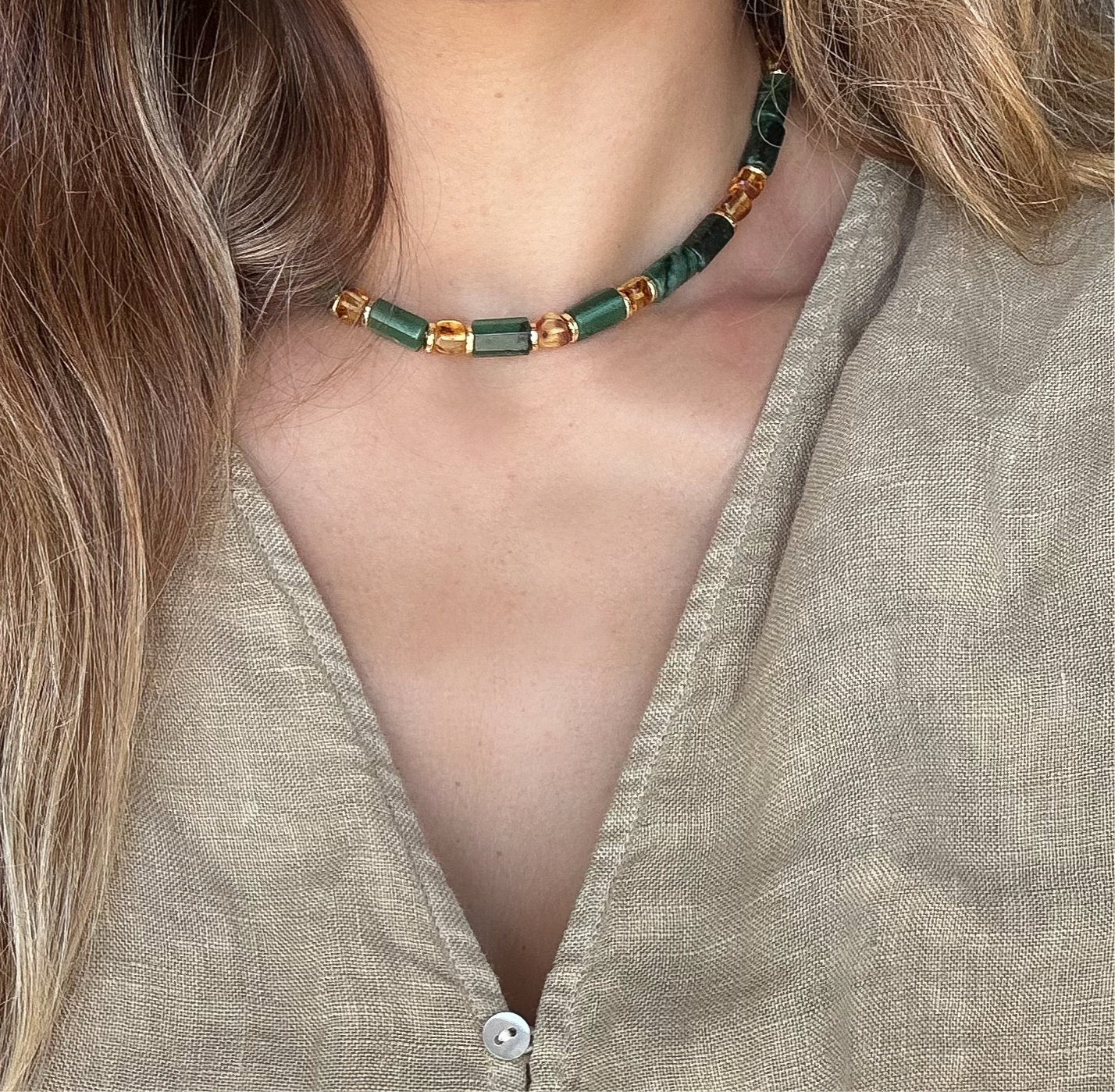 Collier Ambre et Aventurine