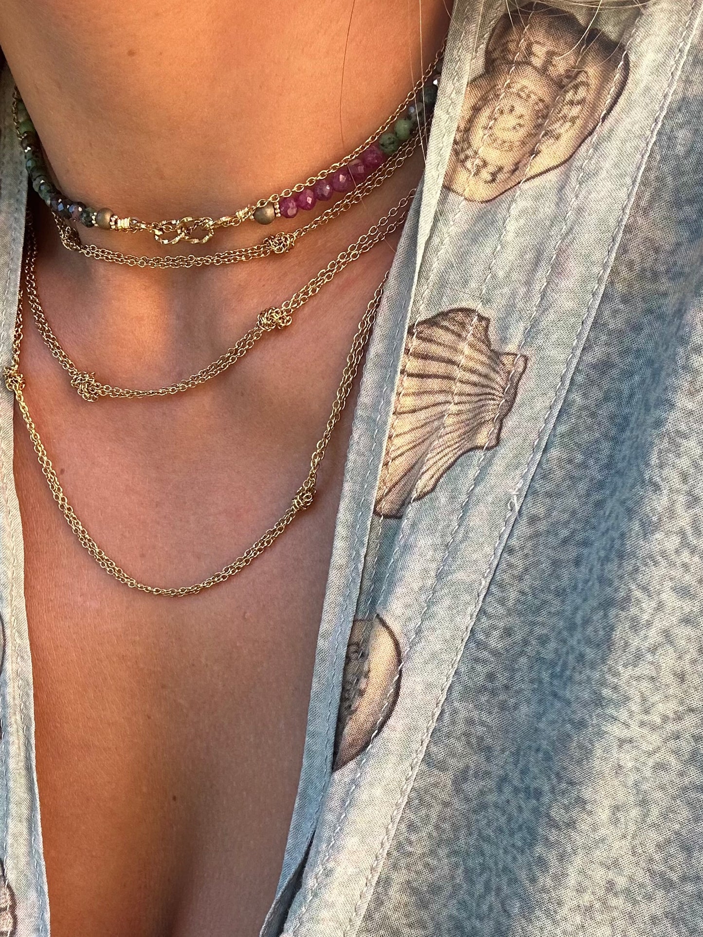 Collier Rubis, Pyrite et Hématite