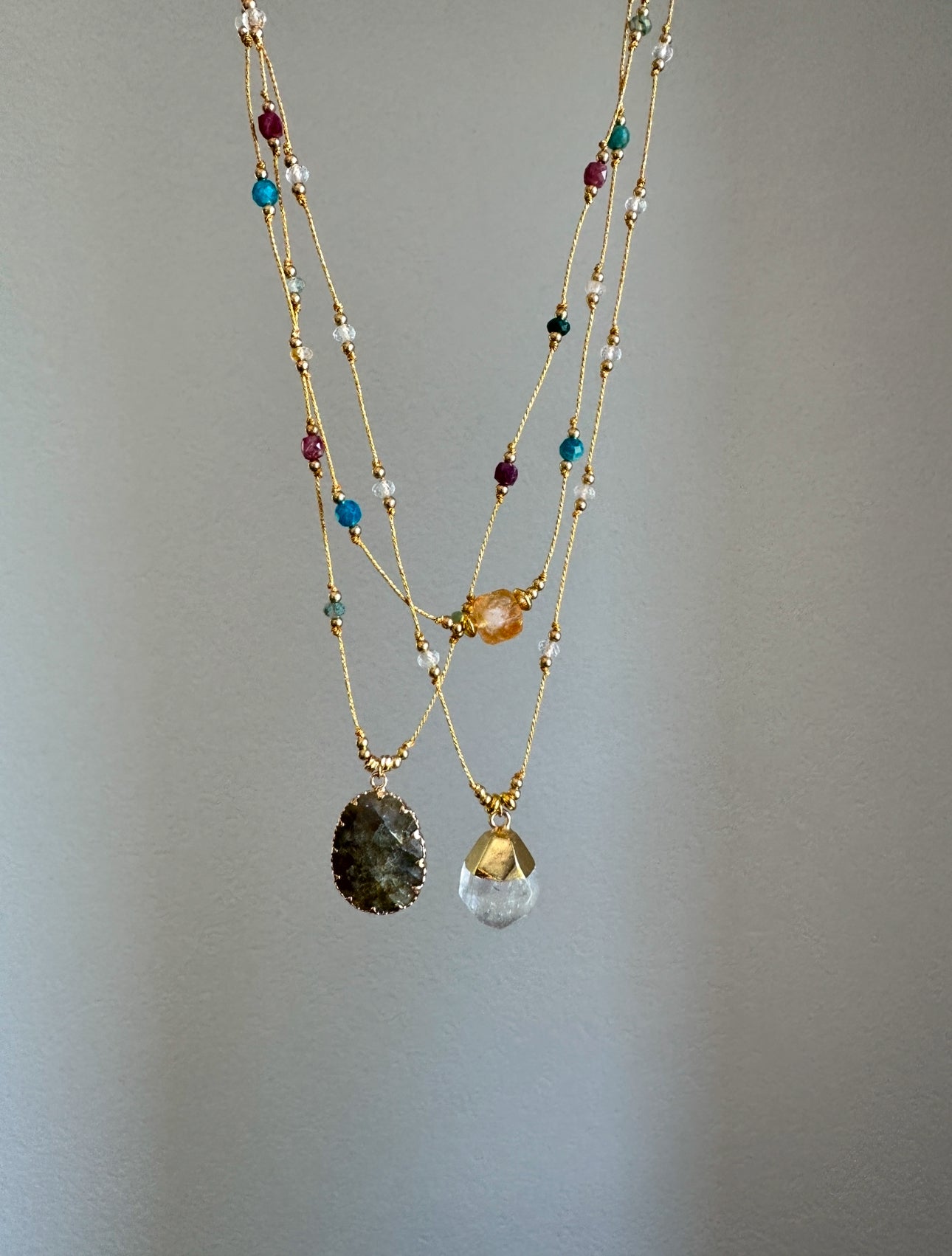 Collier Citrine & Apatite – Expression claire et élan solaire