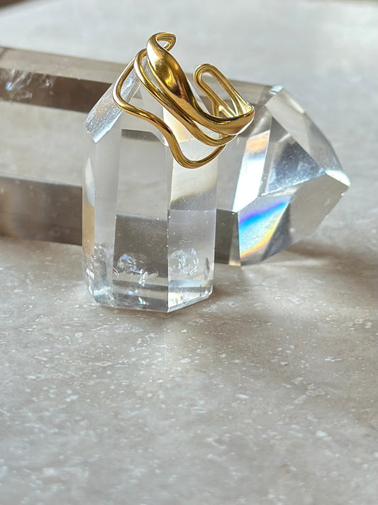Bague ajustable Acier inox doré