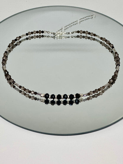 Quartz fumé & Obsidienne — enracinement et vérité intérieure