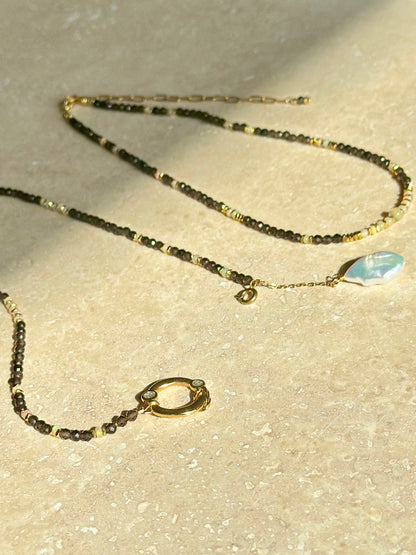 Quartz fumé & Opale d’Éthiopie – Liminescence