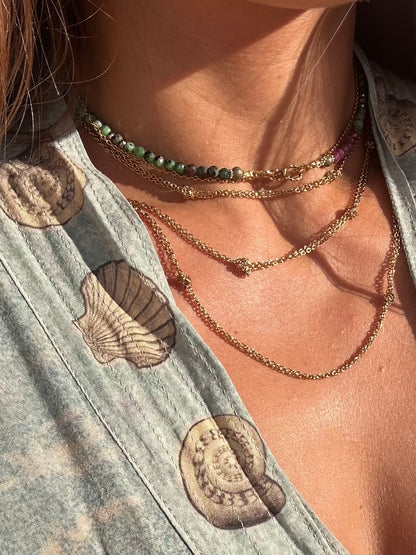 Collier Rubis, Pyrite et Hématite