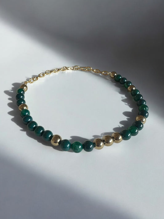 Collier Émeraude et hématite