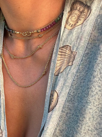 Collier Rubis, Pyrite et Hématite