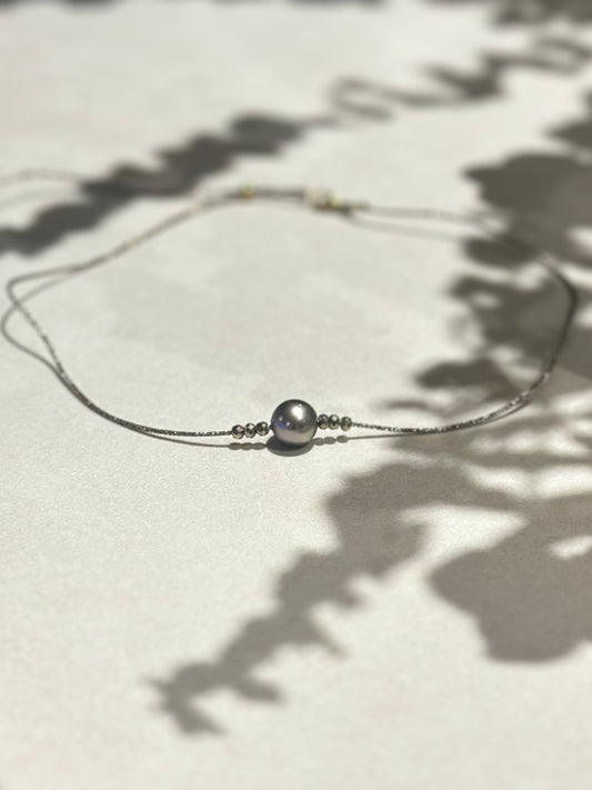 Collier perle de Tahiti & Pyrite