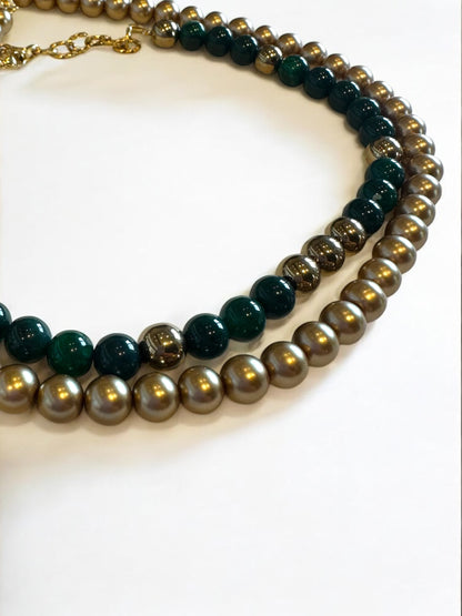 Collier Émeraude et hématite