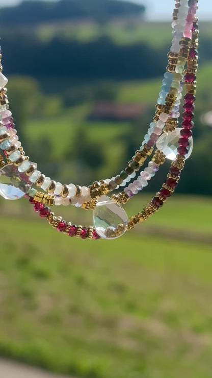 Collier Grenat et Hématite – Vitalité et Ancrage